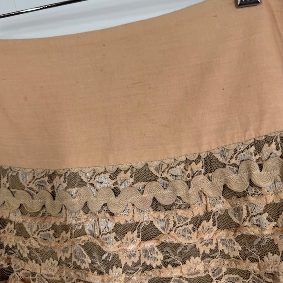 Camelot Italy Peach Lace Tiered Midi Skirt Size S Boho Romantic Cottagecore - Picture 4 of 16